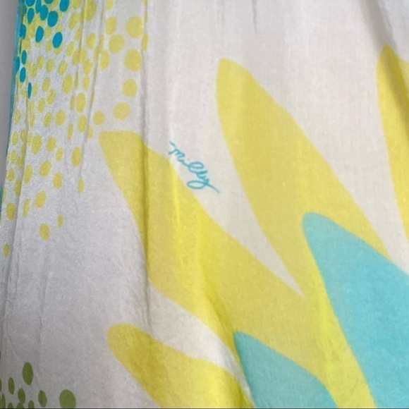 Milly Cabana Tie Front Floral Silk Swim Coverup, M - Picture 5 of 11